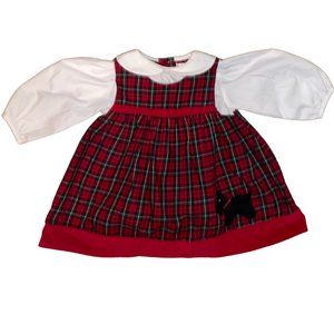 6m Petit Ami Red and Green Plaid Scottie Dog Dress